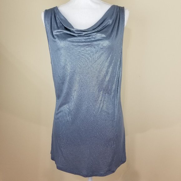 Love Happiness Evening Blouse Size L Blue Sparkle - Picture 1 of 4